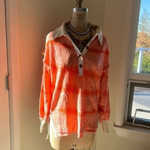 Free People funky tie dye knit long sleeve shirt.